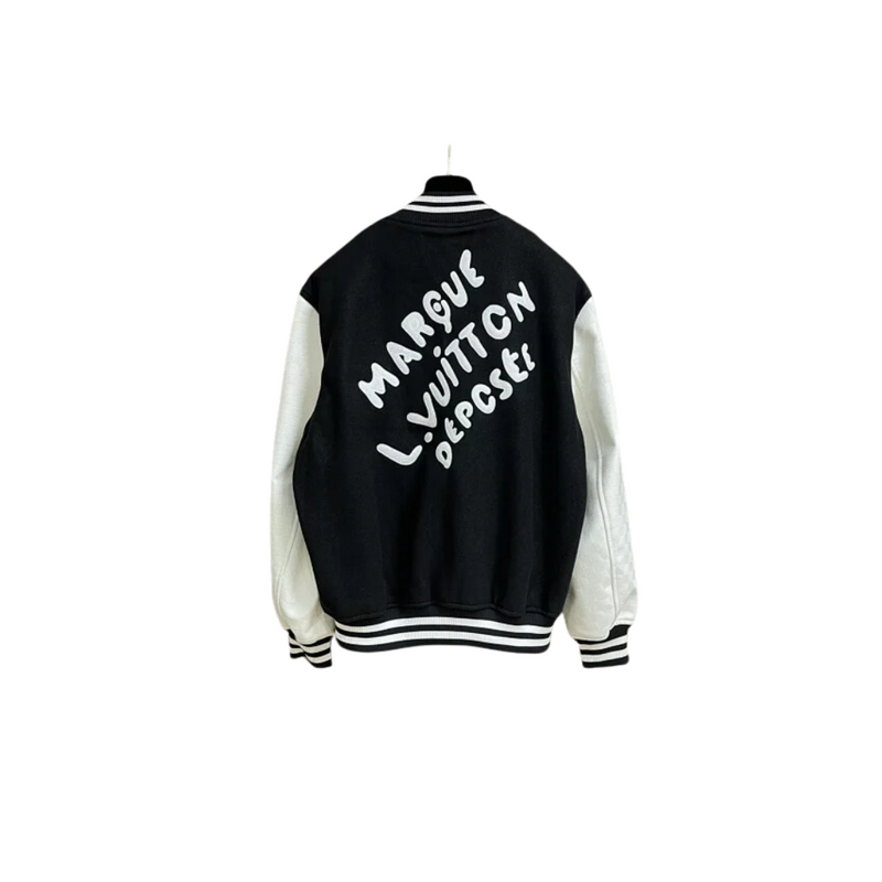 Jaqueta Varsity Louis Vuitton Preto e Branco