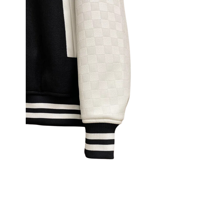 Jaqueta Varsity Louis Vuitton Preto e Branco