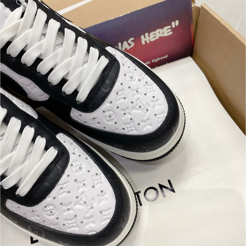 LOUIS VUITTON NIKE AIR FORCE 1 LOW VIRGIL BY VIRGIL ABLOH WHITE BLACK